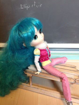 Miku sur sa luge.